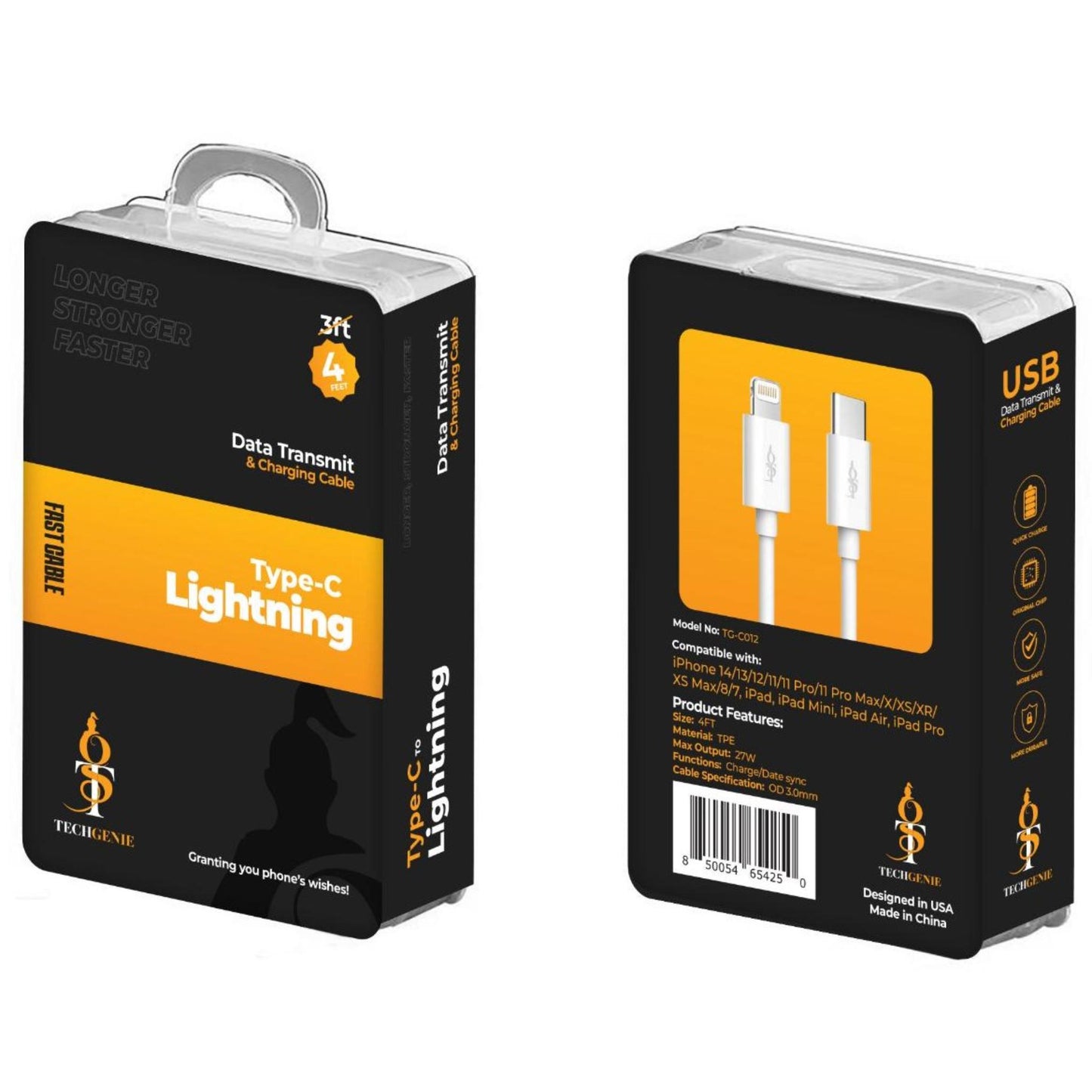 TECHGENIE-TYPE C TO IPHONE CABLE