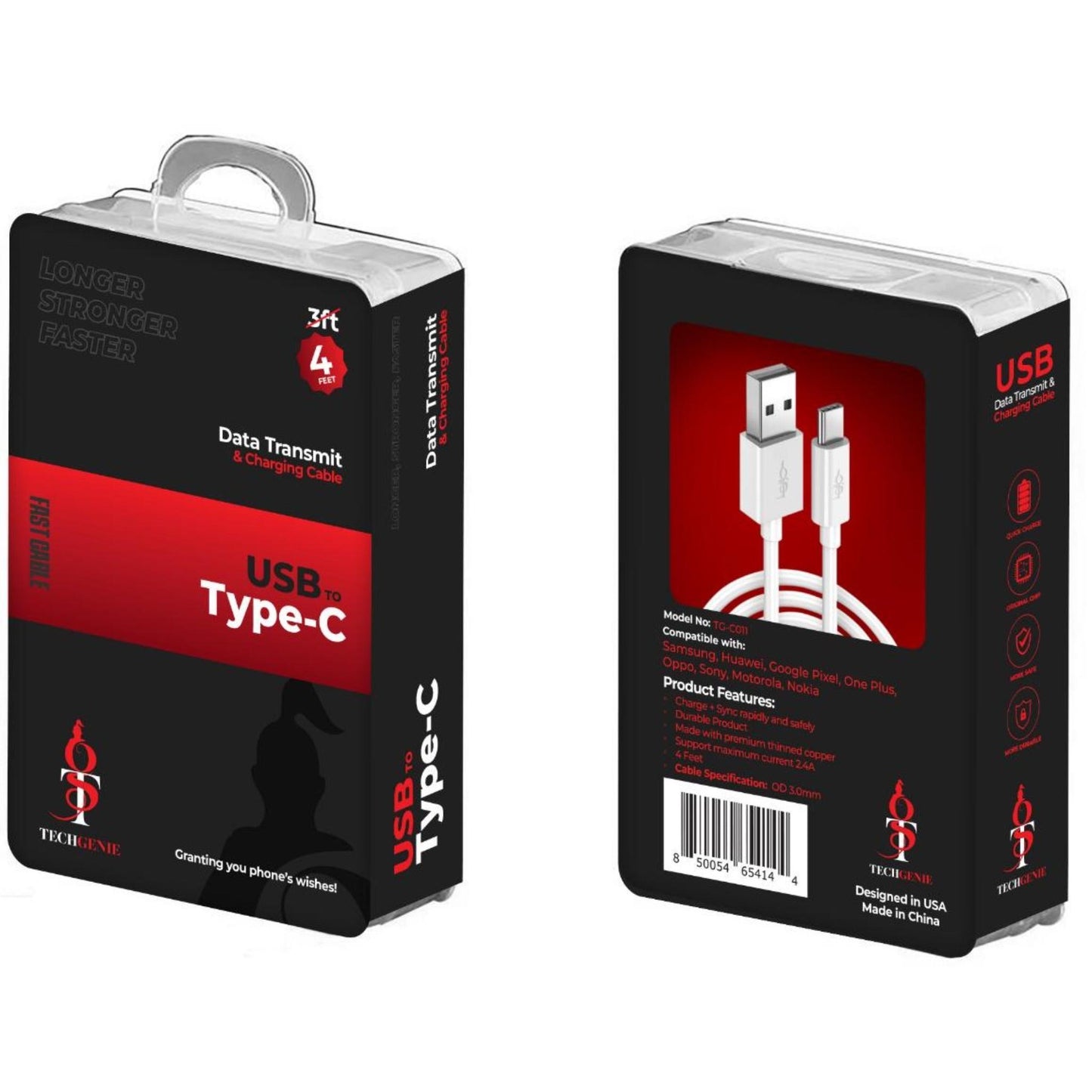 TECHGENIE-USB TO TYPE C CABLE