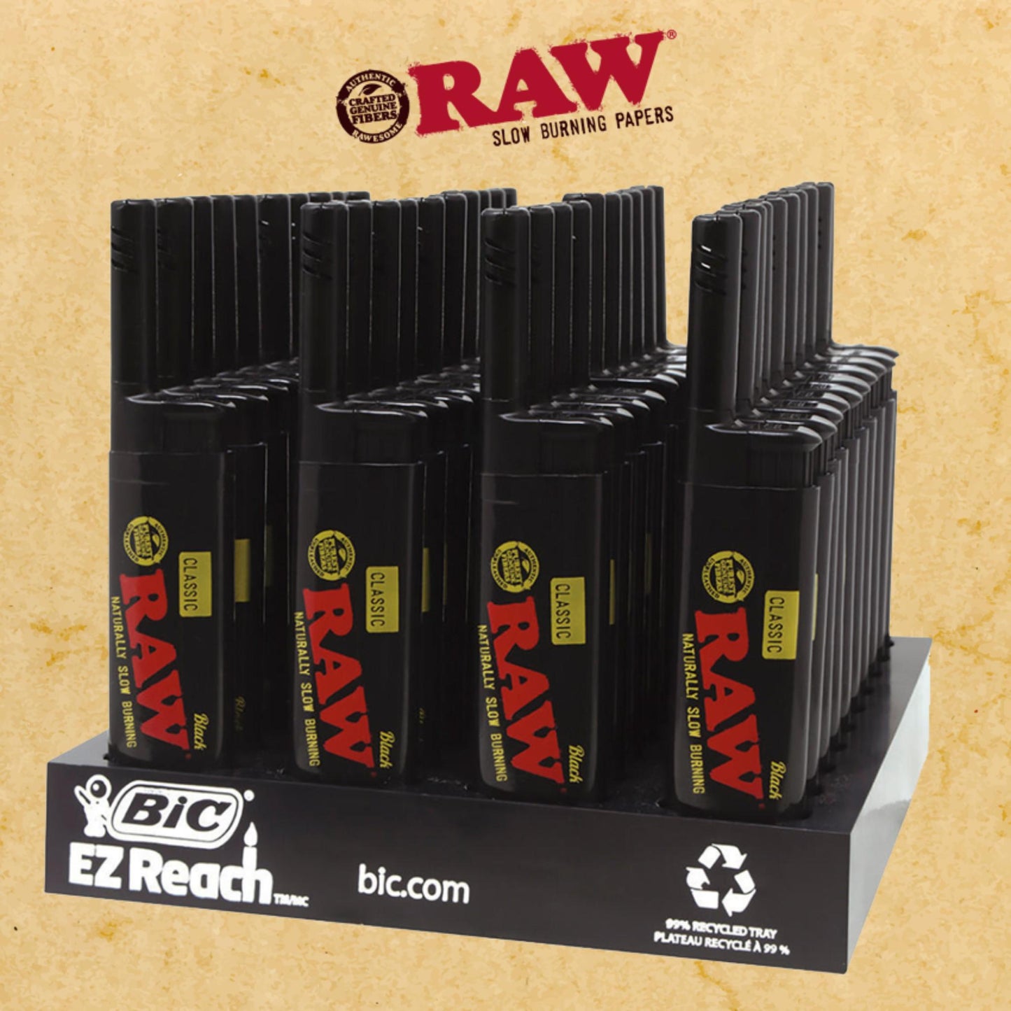 LIGHTER-RAW BLACK ENTENDO 50CT