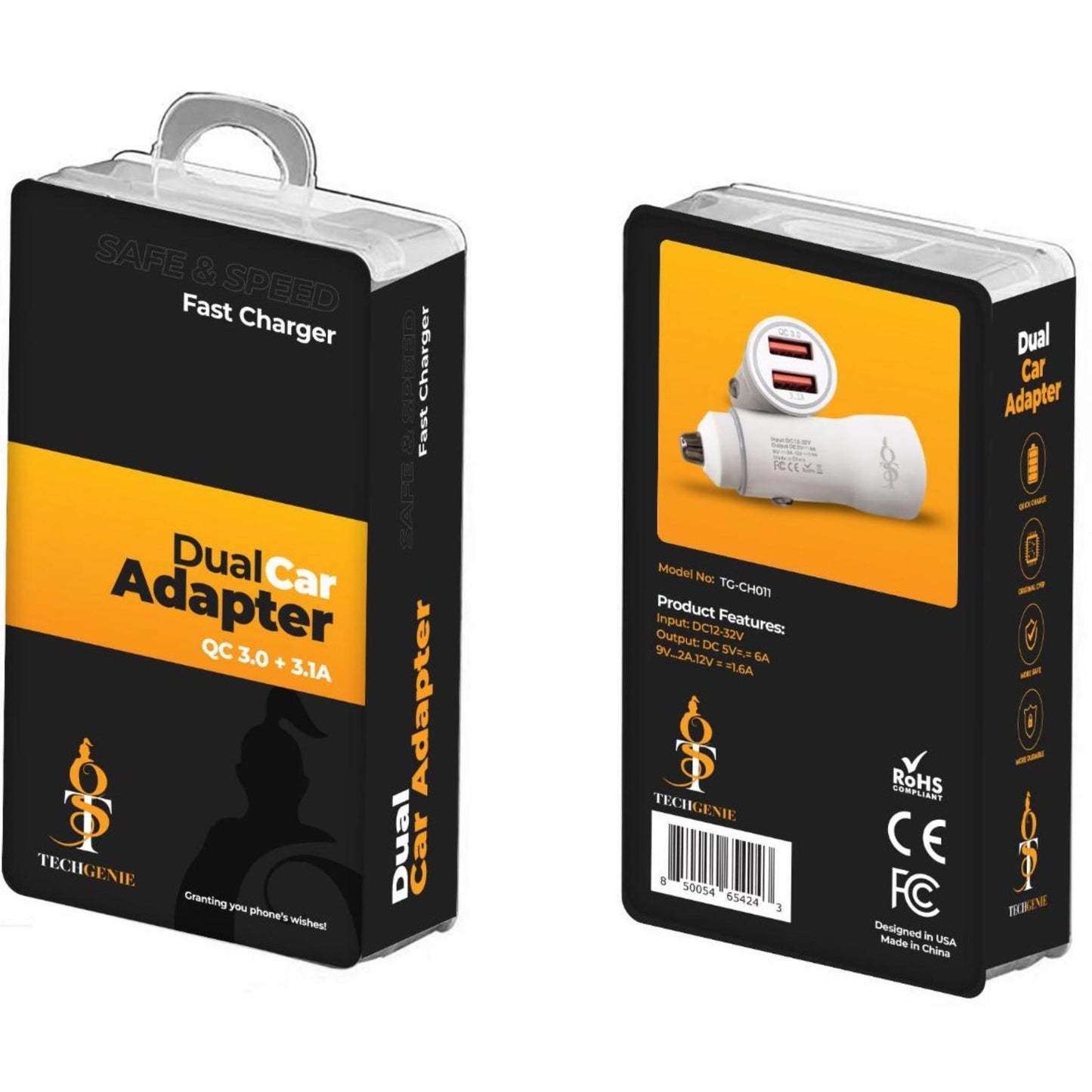 TECHGENIE-DUAL CAR ADAPTER