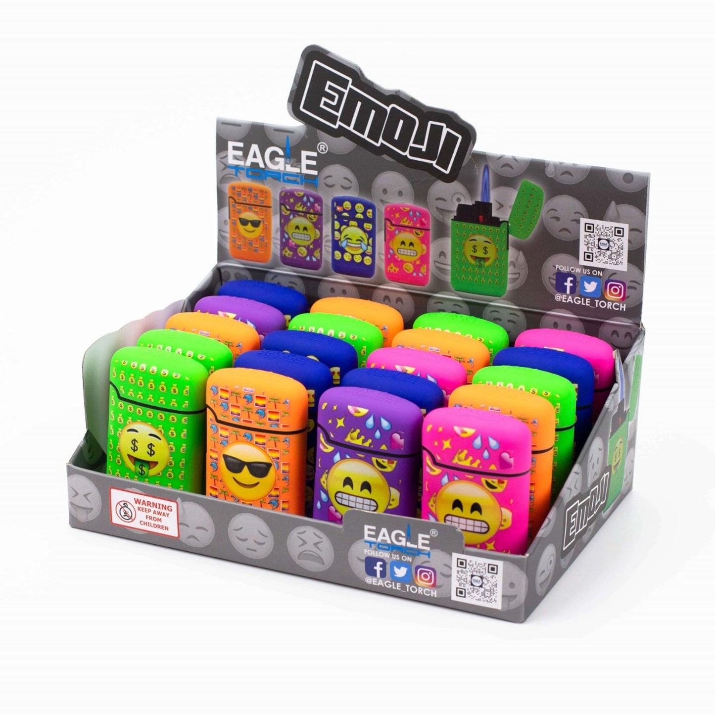 TORCH LIGHTER-EMOJI SMALL 20CT