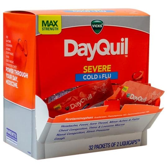 MEDICINE BOX DAYQUIL SEVERE COLD & FLU 32CT