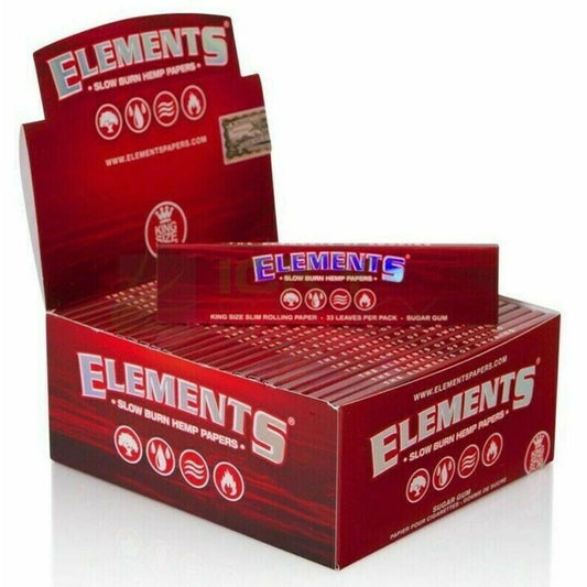 ELEMENTS-RED KS SLIM SLOW BURN 50CT