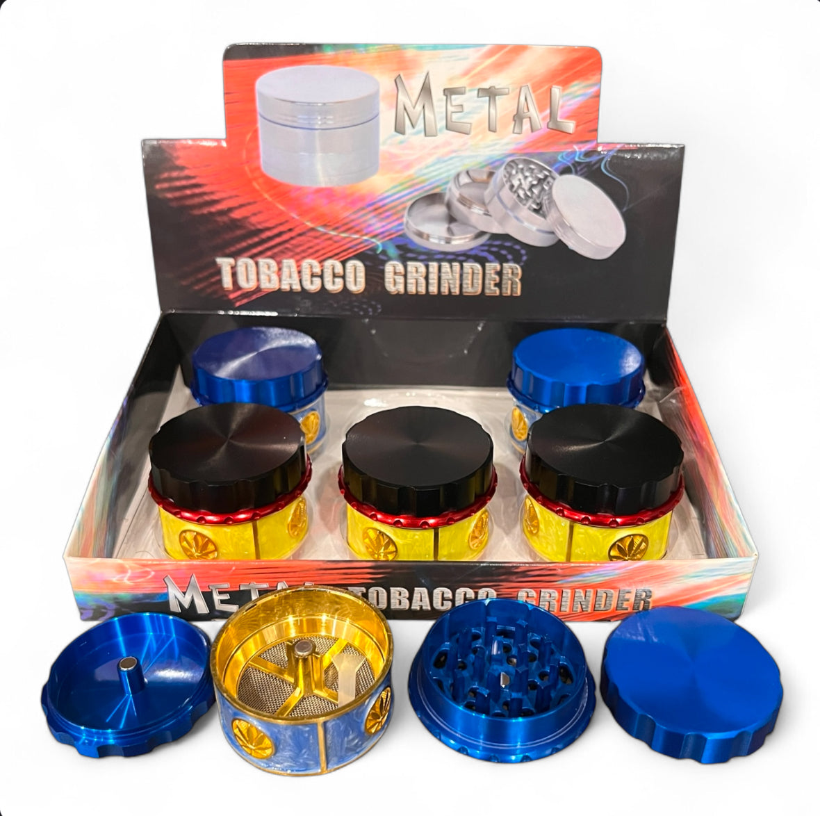 GOLDCORE 4 PART METAL TOBACCO GRINDER 55MM 6CT BOX