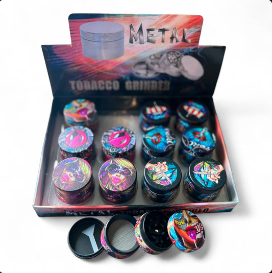 LIPS 4 PART METAL TOBACCO GRINDER 40MM 12CT BOX