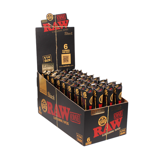 RAW CONE 6PK BLACK