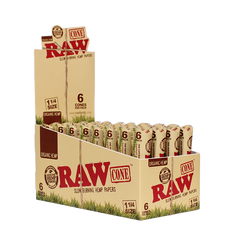 RAW CONE 6PK ORGANIC HEMP