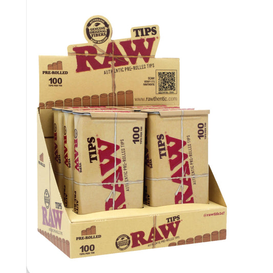 RAW TIP PRE ROLLED 100CAN TIN 6CT