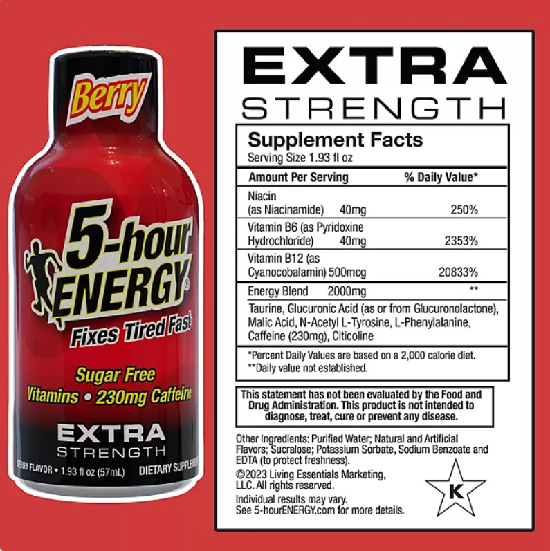 5 HR ENERGY DRINK-EXTRA STRENGTH 12CT