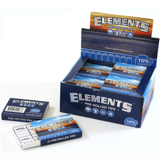 ELEMENTS TIPS-PRE ROLL BLUE - NATURAL GRAIN CUT 20CT