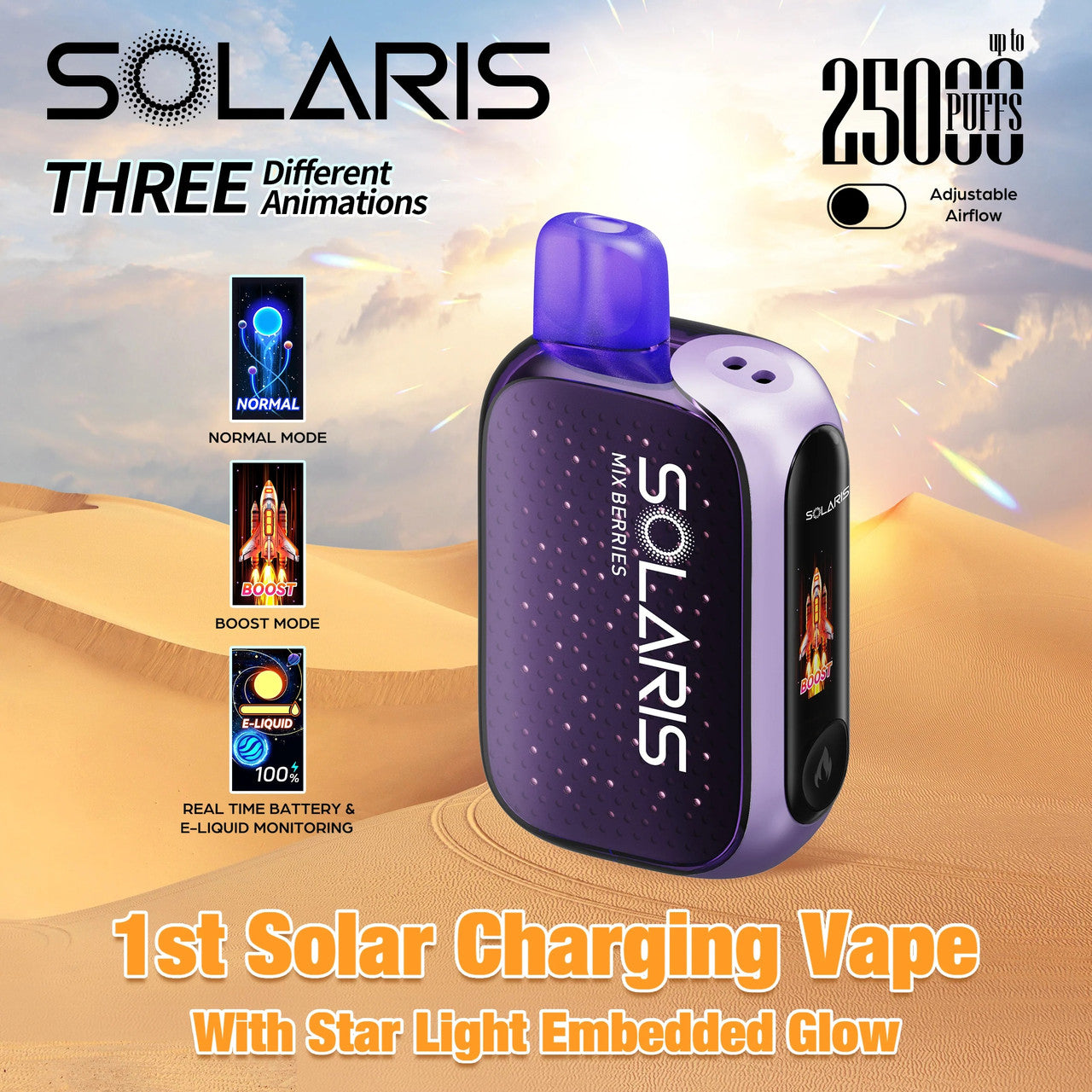 SOLARIS 25K PUFF 5% NICOTINE 5CT BOX