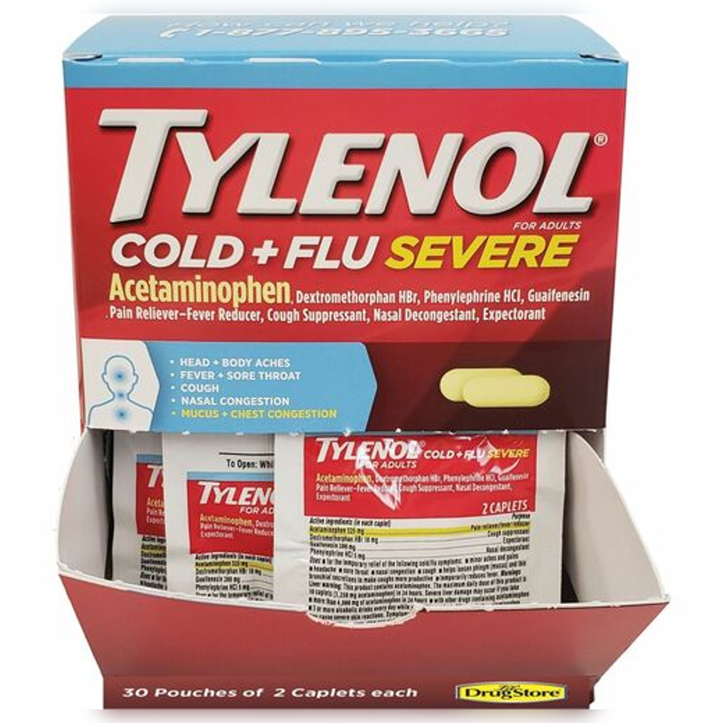 MEDICINE BOX TYLENOL COLD + FLU SEVERE